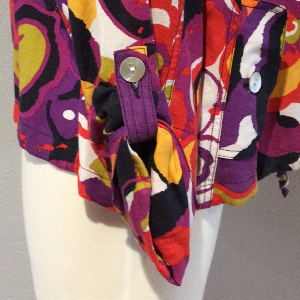 Ruby Rd. Multicolor Button Front W/Pockets Linen … - image 7